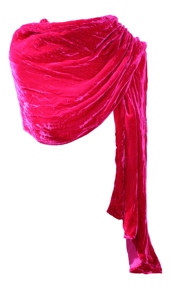 Ladycrow Stunning Single Silk Multi Dyed Velvet Wrap In Rose Pink