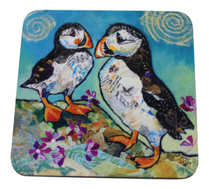 Dawn Maciocia Scottish 'Puffin Pals' Bird Coaster Table Mat
