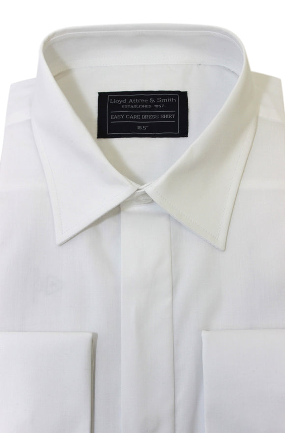 White Formal Slim Tailored Fit Plain Collar Dress Shirt