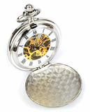 Mechanical Full Hunter Pocket Watch With Antique Scottish Thistle Front Design