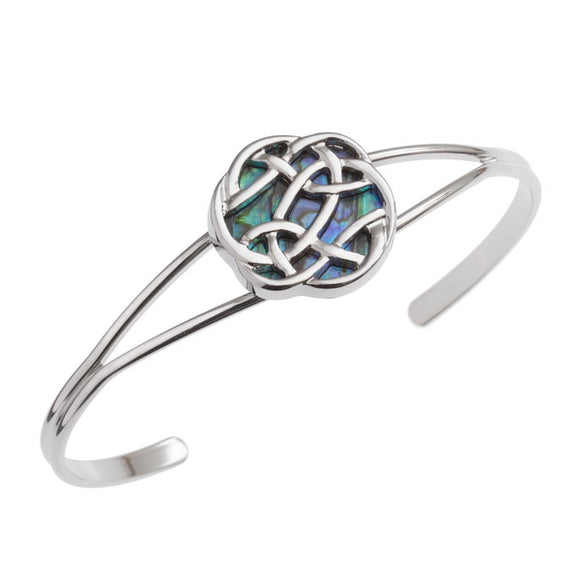 Tide Jewellery Inlaid Paua Celtic Knot Bangle