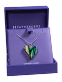 Stunning Scottish Heathergems Quirky Heart Drop Pendant Necklace with Chain