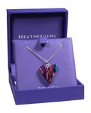 Stunning Scottish Heathergems Quirky Heart Drop Pendant Necklace with Chain