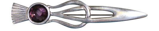 Thistle Pewter Kilt Pin - Various Stones Available