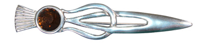 Thistle Pewter Kilt Pin - Various Stones Available