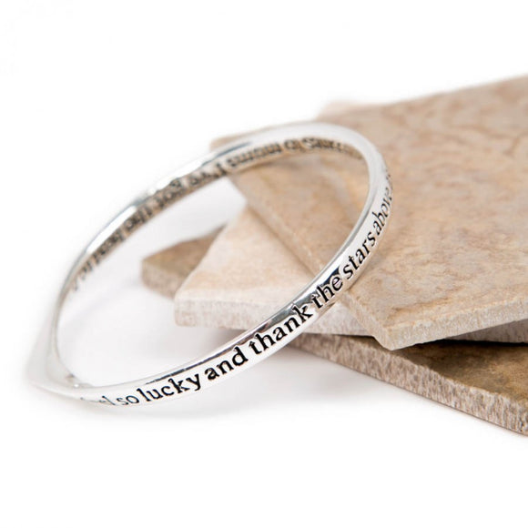 Love The Links Silver Best Mum Mother Quote Message Bangle Bracelet