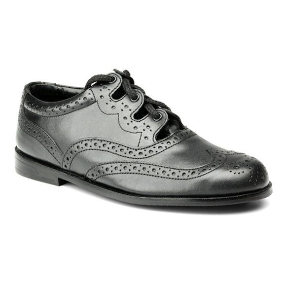 The Boys Brogue - Traditional Leather Ghillie Brogue with Rubber sole