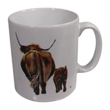 Mandy Anderson Butt & Ben Whisky & Ginger Highland Cow Coo Print Mug