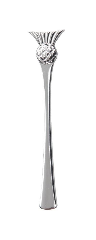 Modern Scottish Simple Thistle Kilt Pin in Highly Polished Pewter