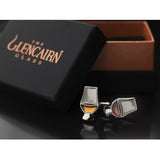 Official Glencairn Whisky Glass Enamelled T-Bar Cufflinks with Presentation Box