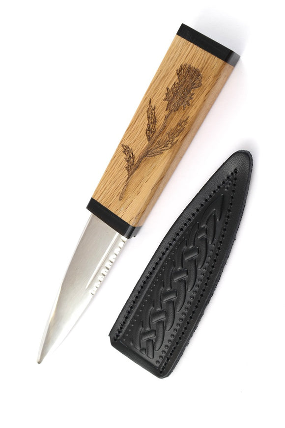 Stunning Glen Esk Scottish Thistle Design Scottish Oak Handle Sgian Dubh