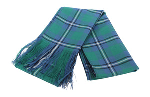 Traditional Scottish Tartan 100% Wool Plain Full Fringed Sash - Irvine