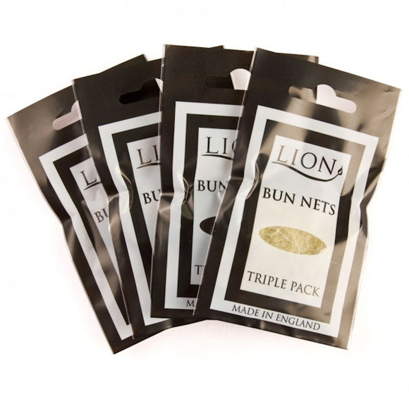 30 Lion Bun Hair Nets (10 packets of 3) Dance Ballet Equestrian Sleek Cover