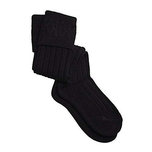 Thistles Shoes High Wool Calve Length Childrens Kids Kilt Hose Socks in Black