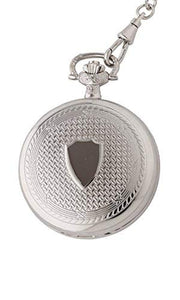 Contemporary Shield Patterned 17 Jewel Full Hunter Mechanical Pocket Watch PW52