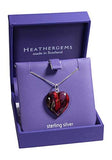 Stunning Scottish Heathergems Small Heart Drop Pendant Necklace with Chain