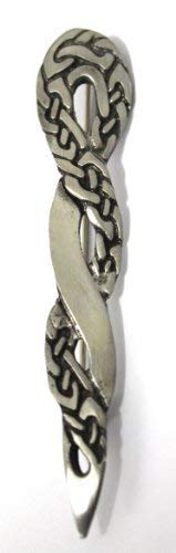 Pewtermill Antique Pewter Celtic Interlace Plait Kilt Pin - Made In Scotland