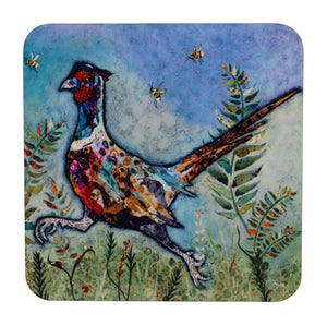 Dawn Maciocia 'Bee Free' Cute Pheasant Bird Coaster Table Mat