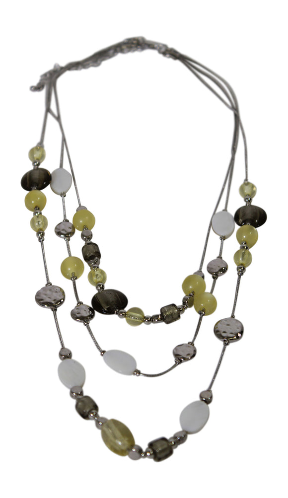 Alexander Thurlow Grey Yellow White Scatter Three Drop Necklace Pendant