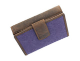 Cactus Purple Canvas Flap Over & Tab Purse Wallet Mala with RFID Protection