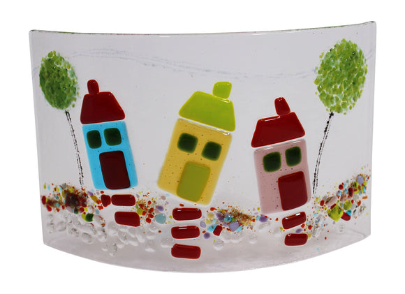 Jules Jules Hand Crafter New Home House Fused Glass Arc Panel