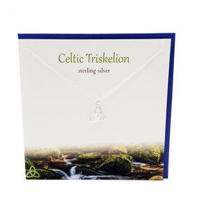 The Silver Studio Celtic Triskelion Knot Necklace Pendant Card & Gift Set