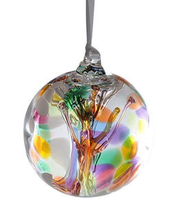 D & J Glassware Unique Handmade Happiness Tree Of Life Decorative Glass Ball Bauble