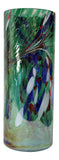D & J Glassware Pink Purple White Green Blue Marble Effect Tall Glass Vase