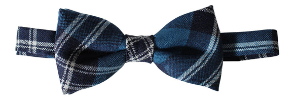 Blue Earl Of St Andrews Pre-tied Tartan Bow Tie 100% Wool - Made in Scotland