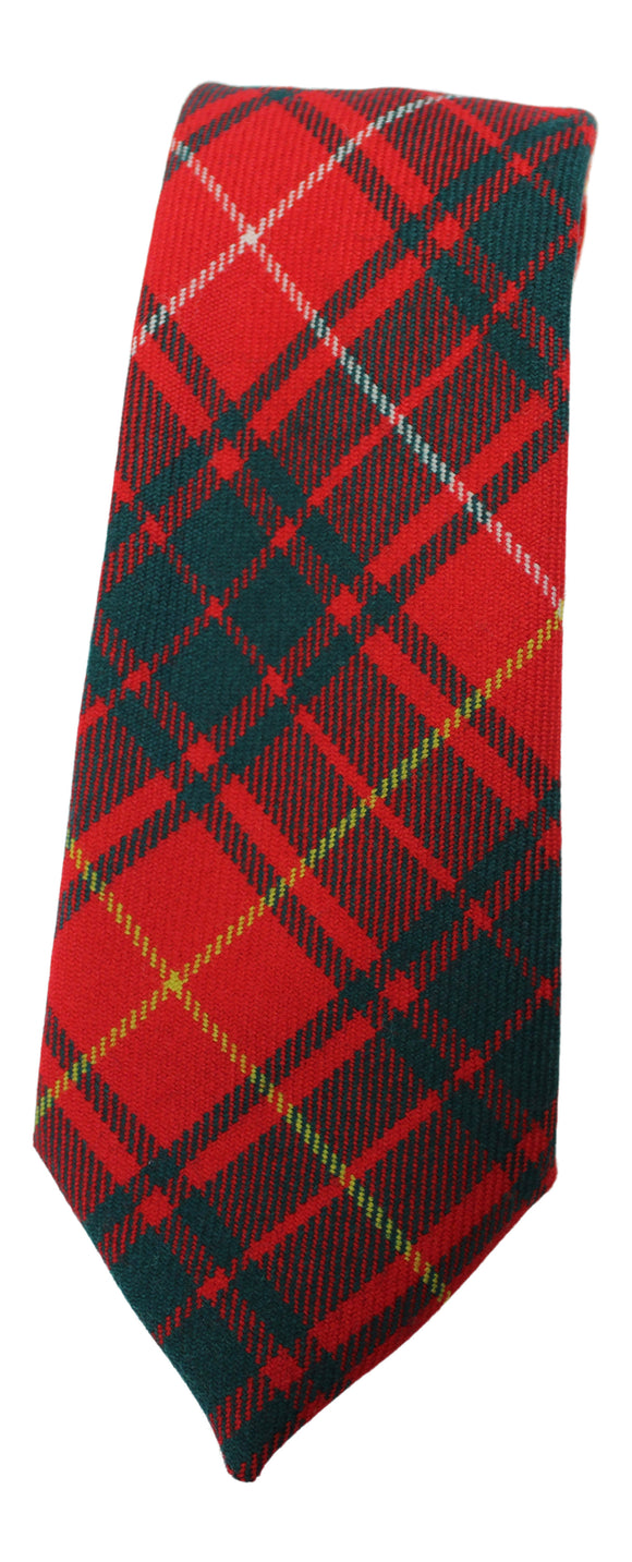 100% New Wool Traditional Medium Weight Scottish Tartan Neck Tie - Red Bruce Modern