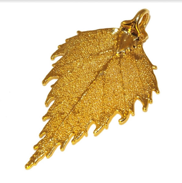 Two Skies Ltd Stunning Gold Plated Birch Leaf Necklace Pendant
