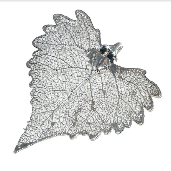 Two Skies Ltd Stunning Silver Plated Cottonwood Leaf Necklace Pendant