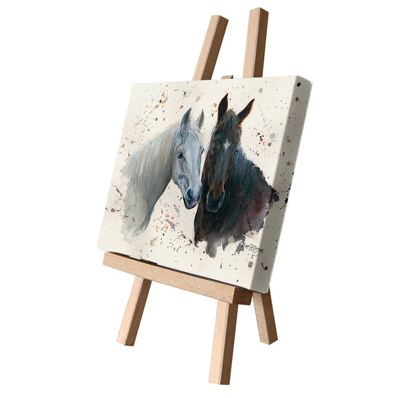 Bree Merryn Fine Art 'Pebbles & Paloma' Black White Horse Pony Farm Animal Canvas