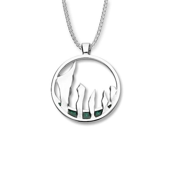 Ortak Scotland Half Moon Standing Stones Soltice Range Orkney Neolithic Stones Sterling Silver Pendant Necklace
