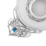 Stunning Pewter & Glass Celtic Design & Blue Stone Toasting Celebration Quaich