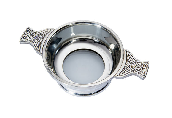 Wentworth Pewter Celtic Quaich with Unique Glass Base Perfect Toasting Celebration