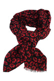 Alexander Thurlow Black & Red Small Poppies Twilled Polyester Scarf