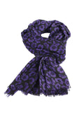 Alexander Thurlow Black & Purple Small Poppies Twilled Polyester Scarf