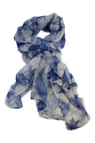 Alexander Thurlow White Bluebell Flower Twilled Polyester Scarf