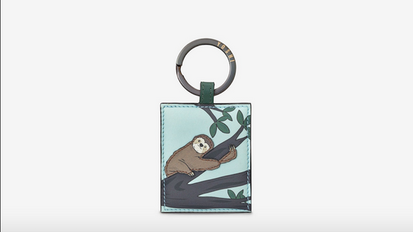 Yoshi Sleepy Sloth Leather Keyring