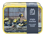 Apples To Pears Gift in a Tin Triple Trucks Building Block - Makes 3 Trucks