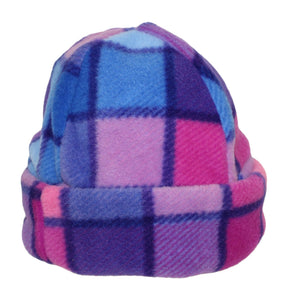 Ramblers Cosy Pink & Purple Check Child's Sherpa Fleece Hat