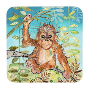 Dawn Maciocia 'Ubah' Cute Baby Orangutan Ape Coaster Table Mat