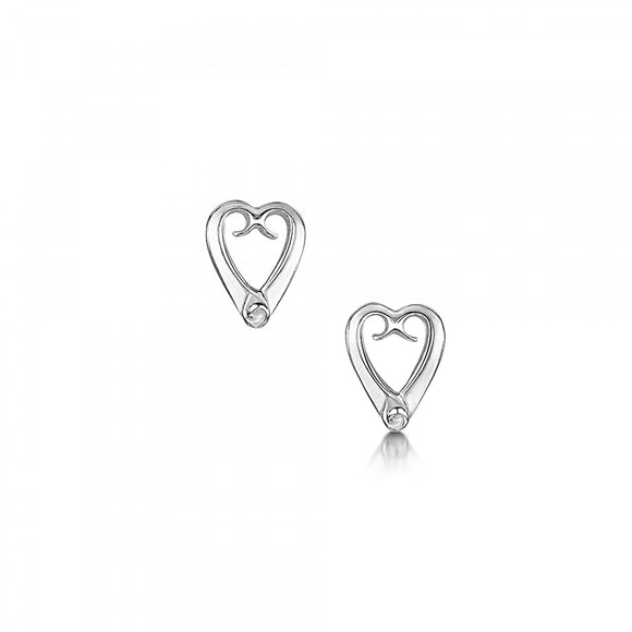 Glenna Jewellery Scottish Eternal Love Heart Sterling Silver Stud Earrings