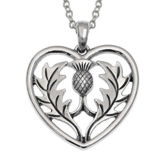 Tide Wish Jewellery Celtic Love Heart Scottish Thistle Necklace Pendant