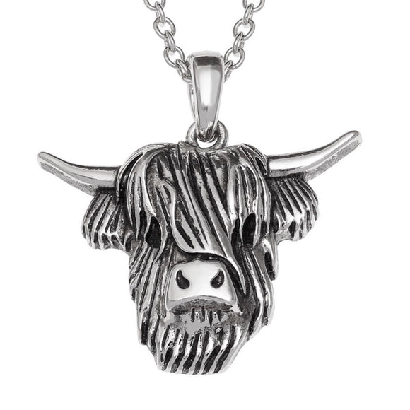 Tide Wish Jewellery Scottish Highland Cow Coo Necklace Pendant