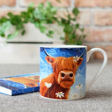 Lucy Pittaway Lovely Daisy the Highland Cow Bone China Mug Cup