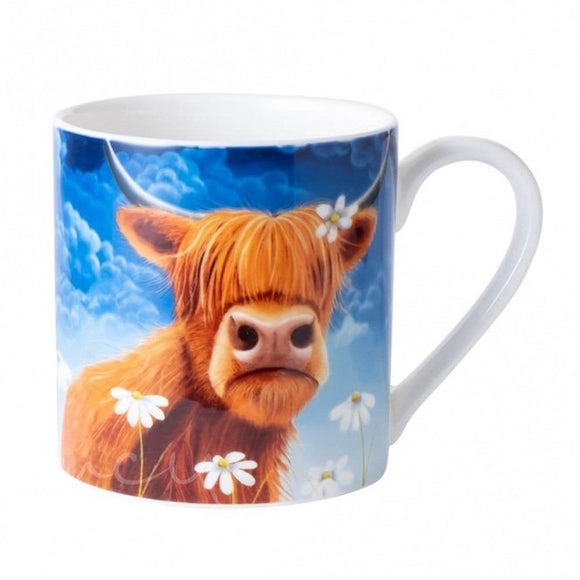 Lucy Pittaway Lovely Daisy the Highland Cow Bone China Mug Cup