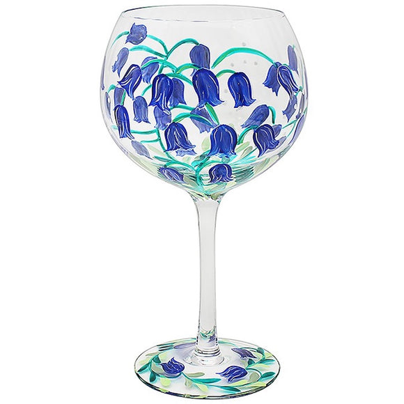 Lynsey Johnstone Hand Painted Bluebell Flower Gin Glass