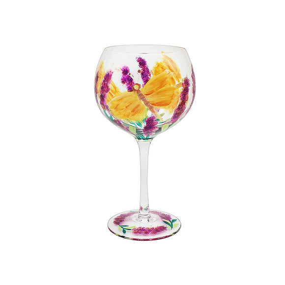 Lynsey Johnstone Hand Painted Butterfly & Flower Gin Glass